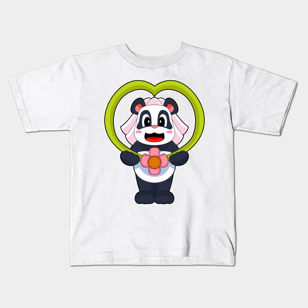 Panda Bride Heart Wedding Kids T-Shirt by Markus Schnabel